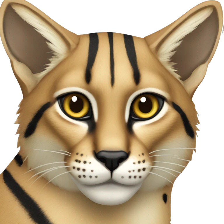 Striped and spotted Lynx-Caracal-Serval-hybrid full body emoji