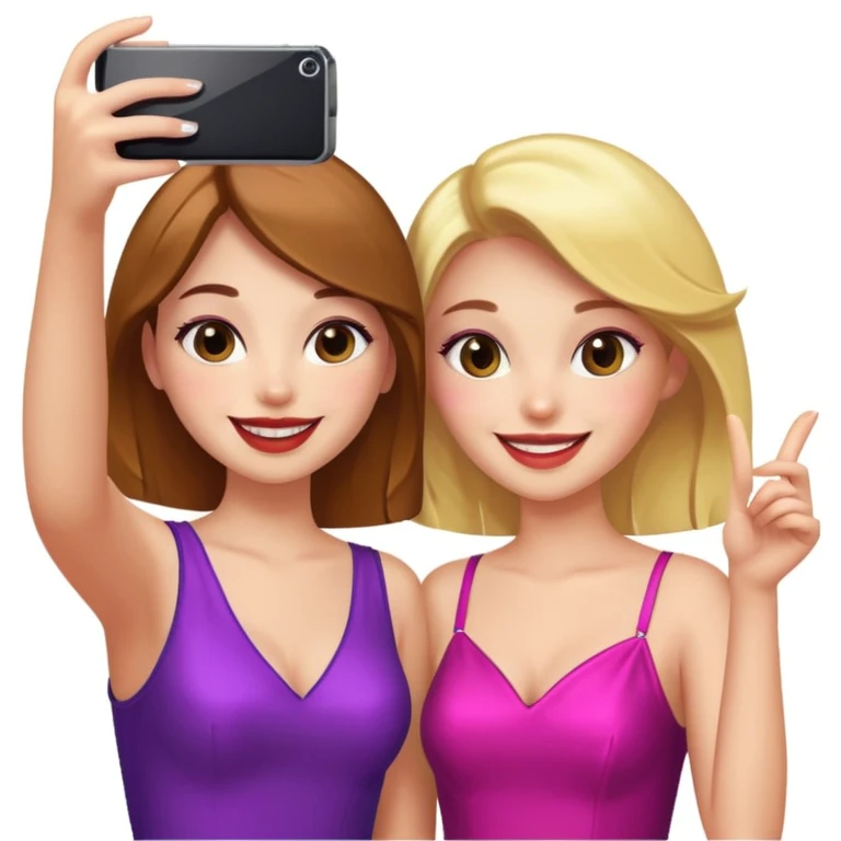 girls taking selfie in club emoji