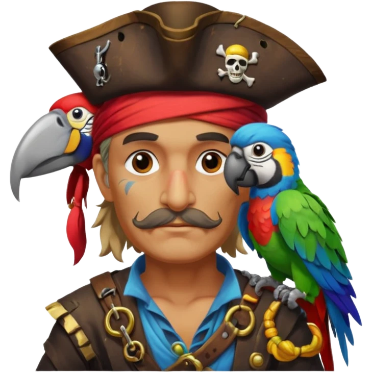 pirate and parrot emoji