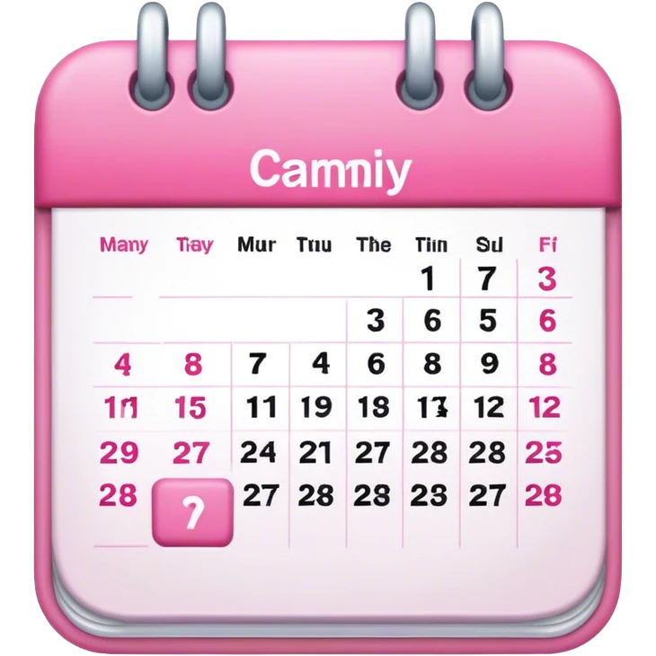 Pink and white calendar no dates emoji