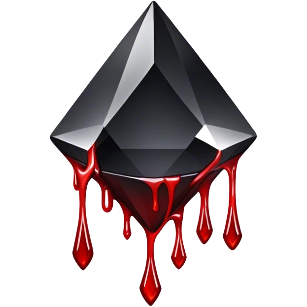 Black diamond with blood drips emoji