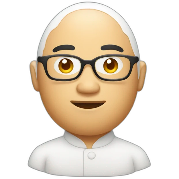 Egg shaped asian man emoji