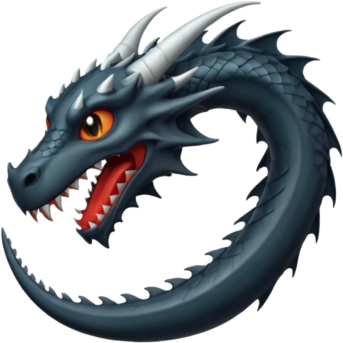 iOS style emoji, minimal dragon fang, dark fantasy object emoji