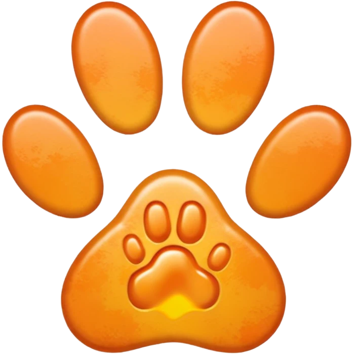 a very light pale pastel orange #FFA500 pawprint emoji