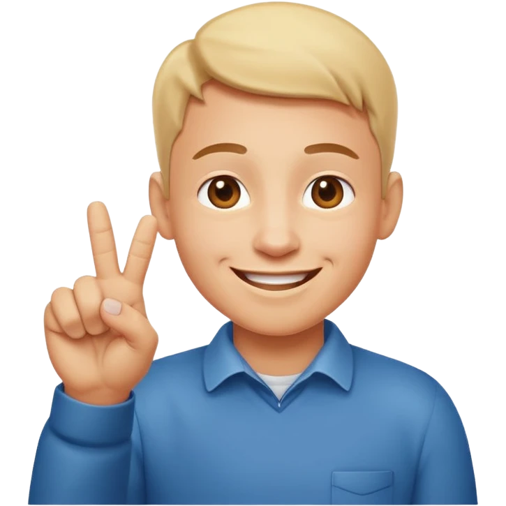 emoji of a happy cartoon person pointing downward toward the ground with both hands, standing upright, smiling warmly, both index fingers extended and pointing down clearly, simple light background, expressive and playful Apple emoji design showing the meaning “here / down here emoji