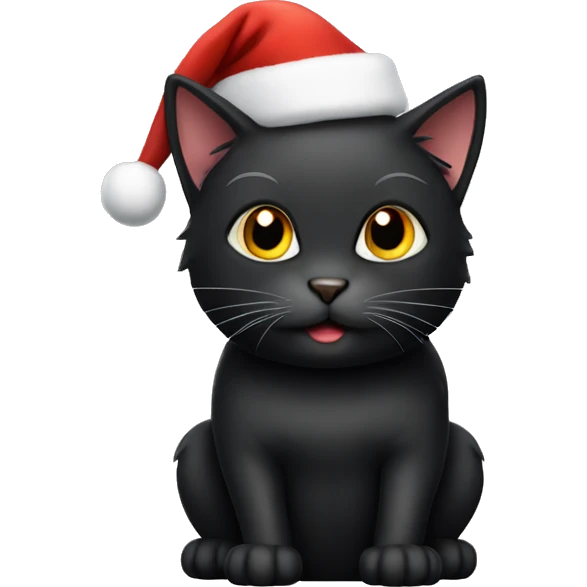 Black cat in Santa hat  emoji