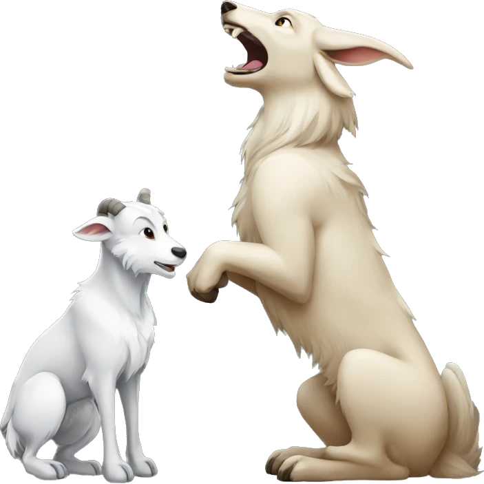 Goat and wolf howling emoji