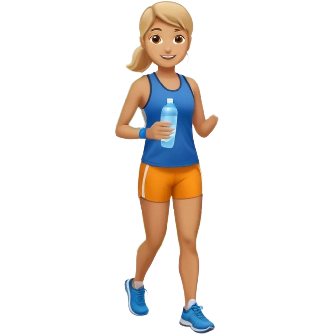 Jogger + water bottle, Park Visitors. emoji