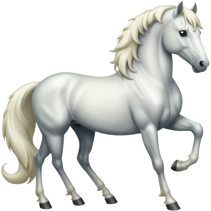white horse side view full body emoji