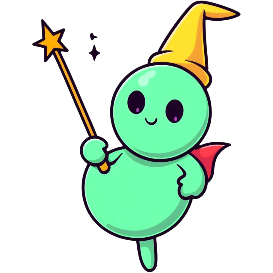 magic wand with spell emoji