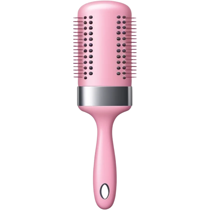 light pink cylindrical hair brush with shiny finish emoji