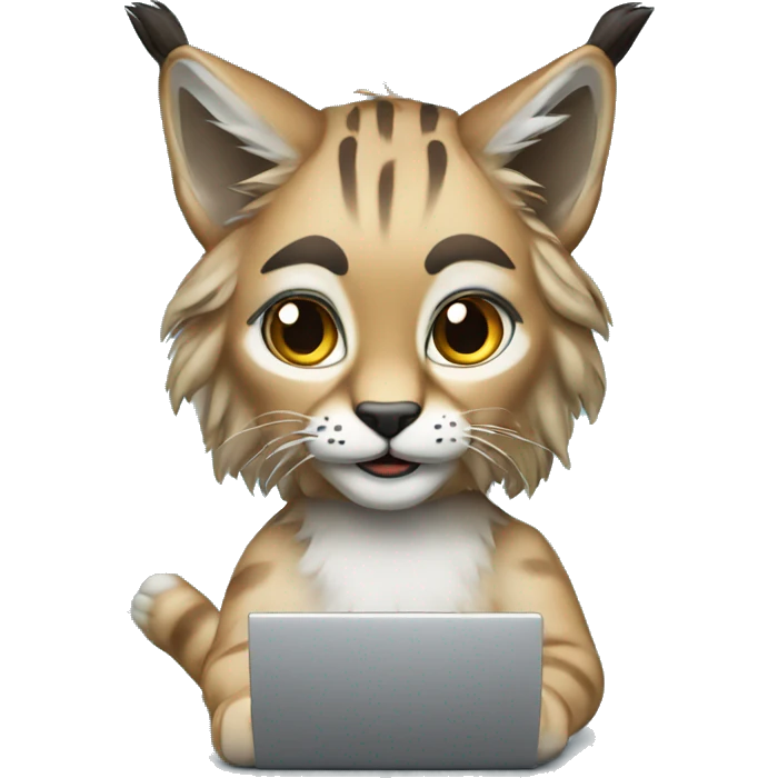 A lynx with a laptop emoji