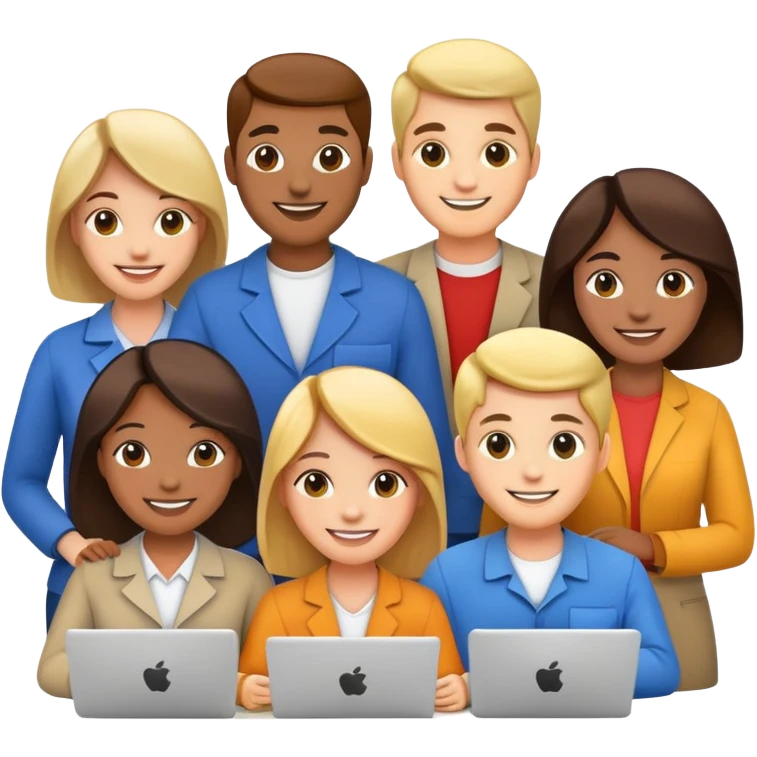 team of diverse people working together emoji