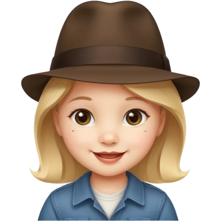 a baby girk with fedora  emoji