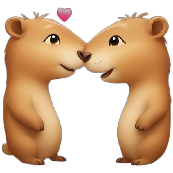 2 capybaras in love emoji