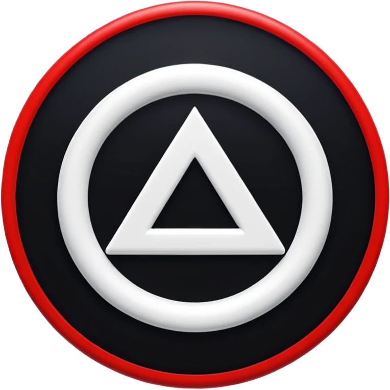 Círculo totalmente negro, adentro del círculo un símbolo de encendido y apagado en color blanco a un lado del símbolo la letra N en color rojo emoji