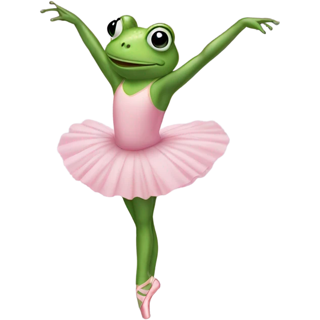 frog on point as a ballerina emoji