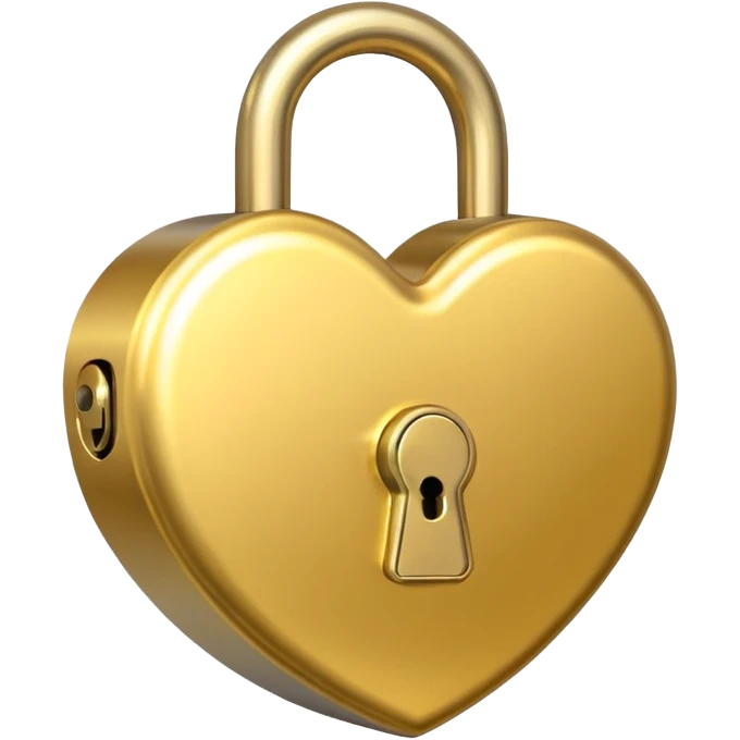 basic gold heart lock emoji