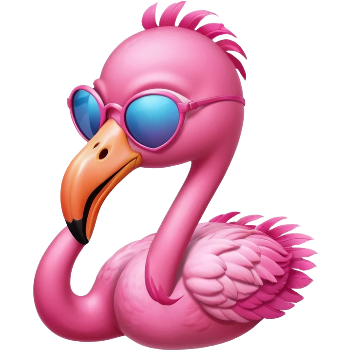 smiling flamingo with heart sunglasses emoji