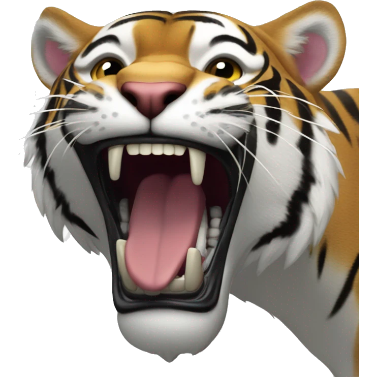 tigre bleu avec une pancarte "RAWR !" emoji