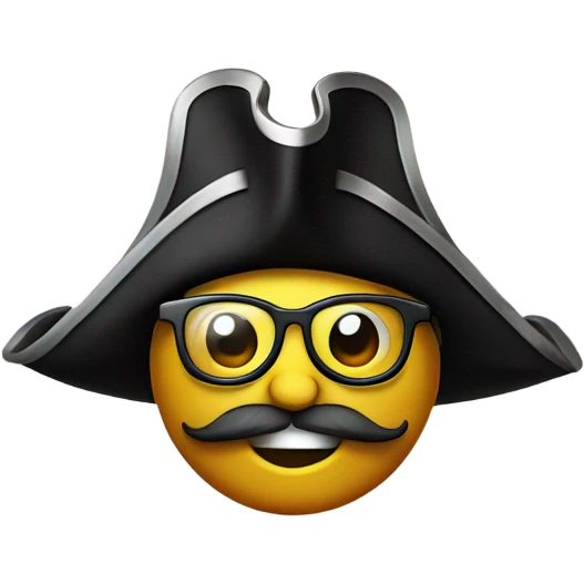 Nerd with a pirate hat  emoji