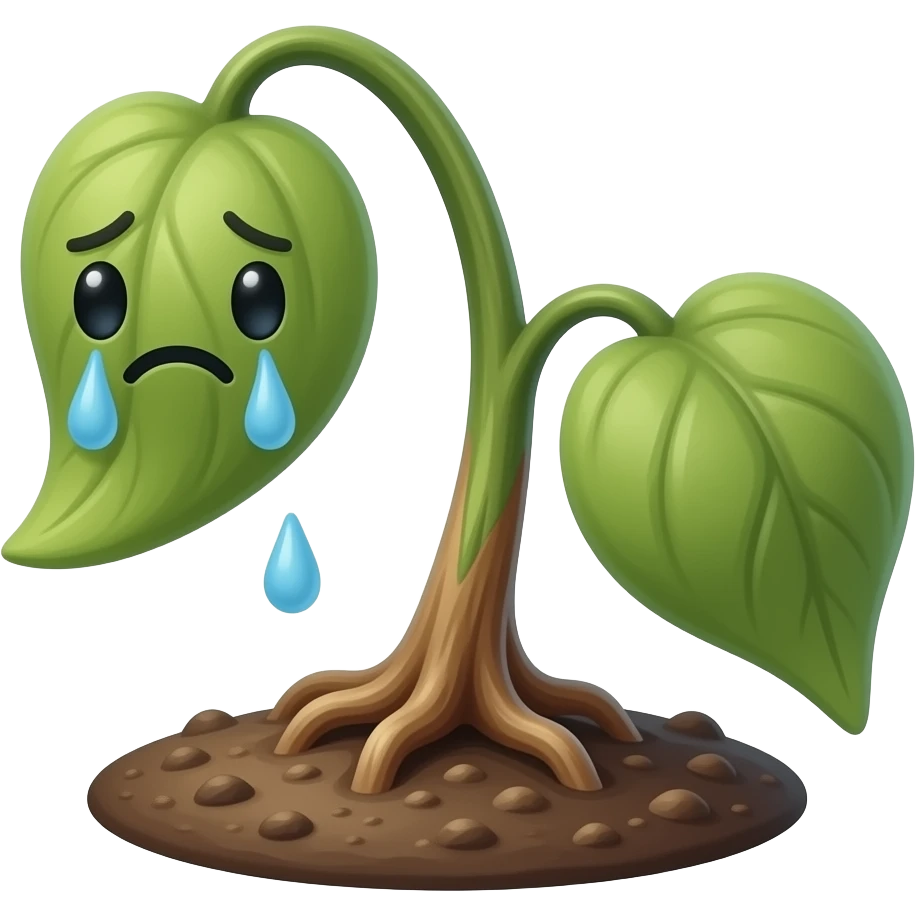 Small Sad withering plant emoji