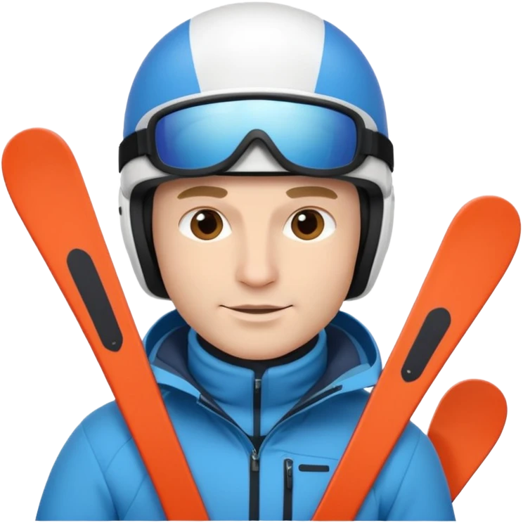 Man skiing, White helmet, Ski,Background Matterhorn emoji
