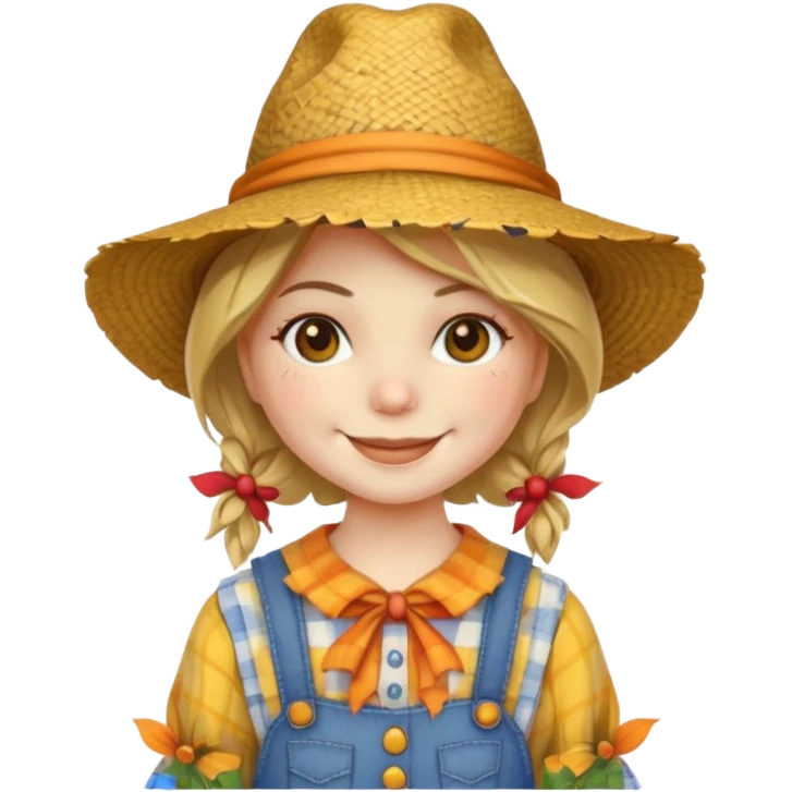cute girl scarecrow emoji emoji