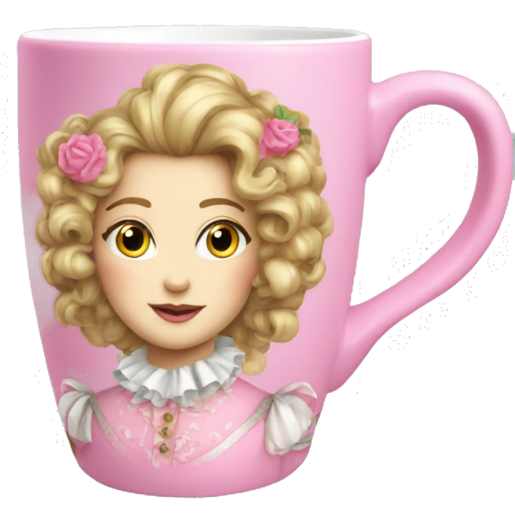 Rococo pink coffee mug  emoji