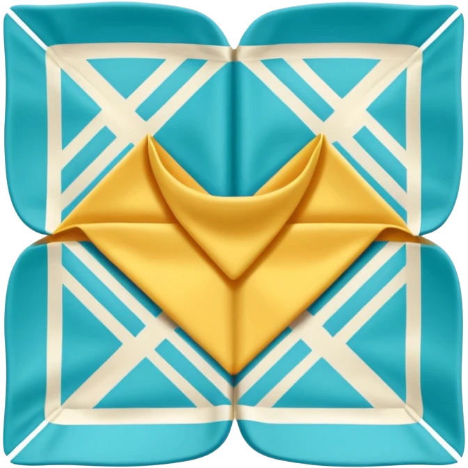 flapped patterned napkin emoji