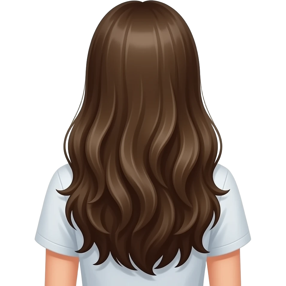 Una mujer de espaldas con el pelo largo asta los pies emoji