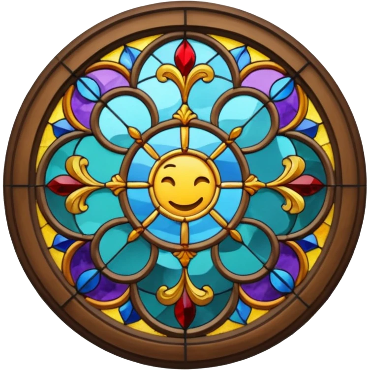 stained glasses round emoji