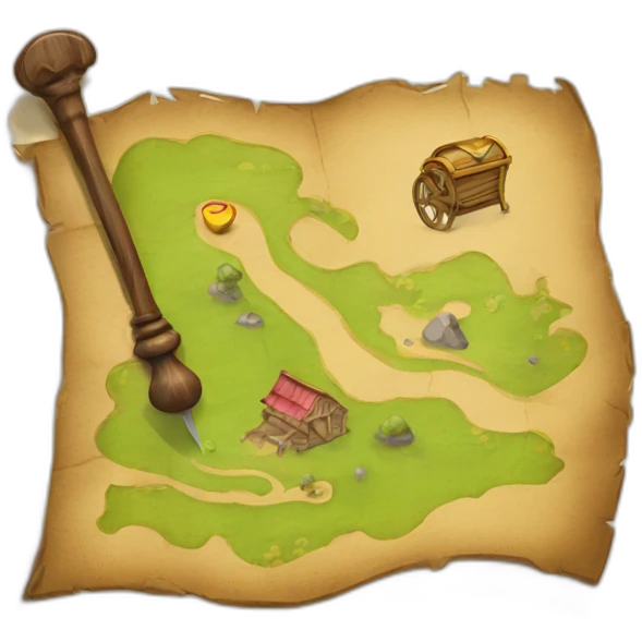 treasure map with pin  emoji