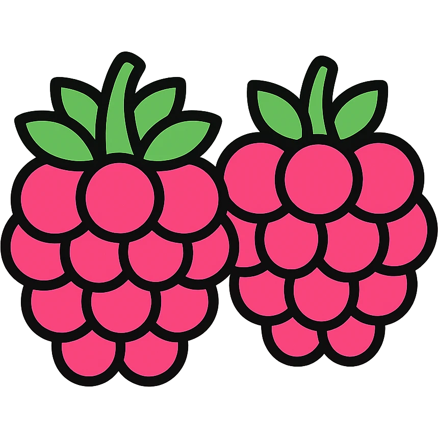 two raspberries emoji
