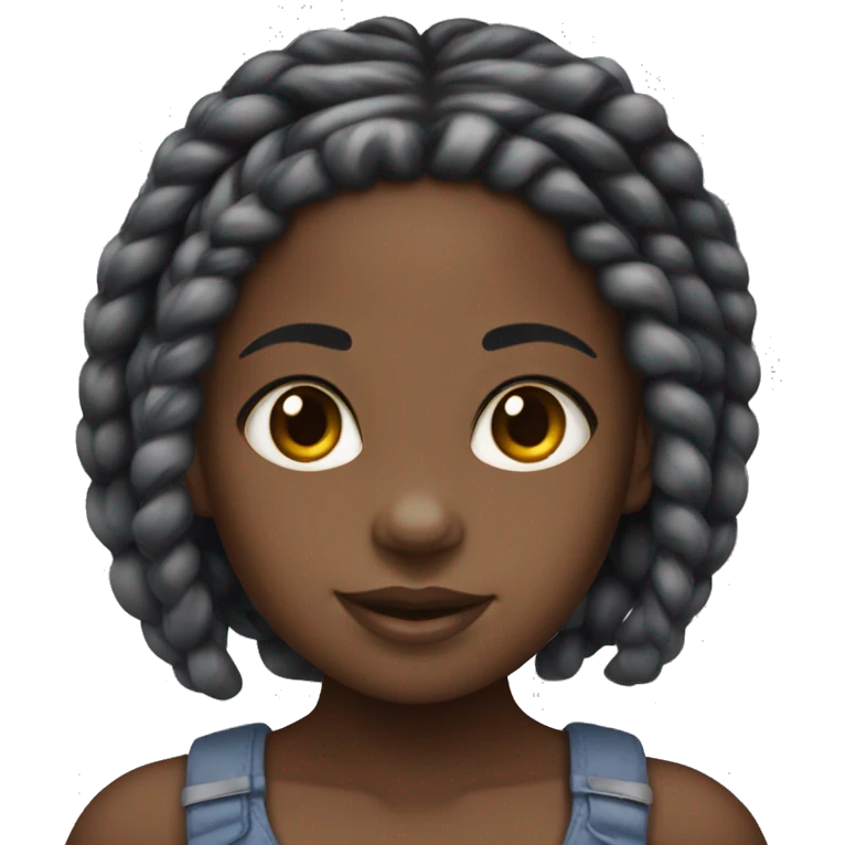 Little black girl with box braids  emoji