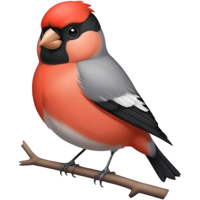 Round and cute bullfinch emoji