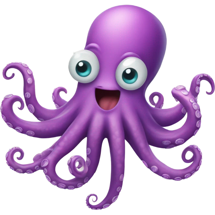 A happy cool octopus, smiling and winking emoji