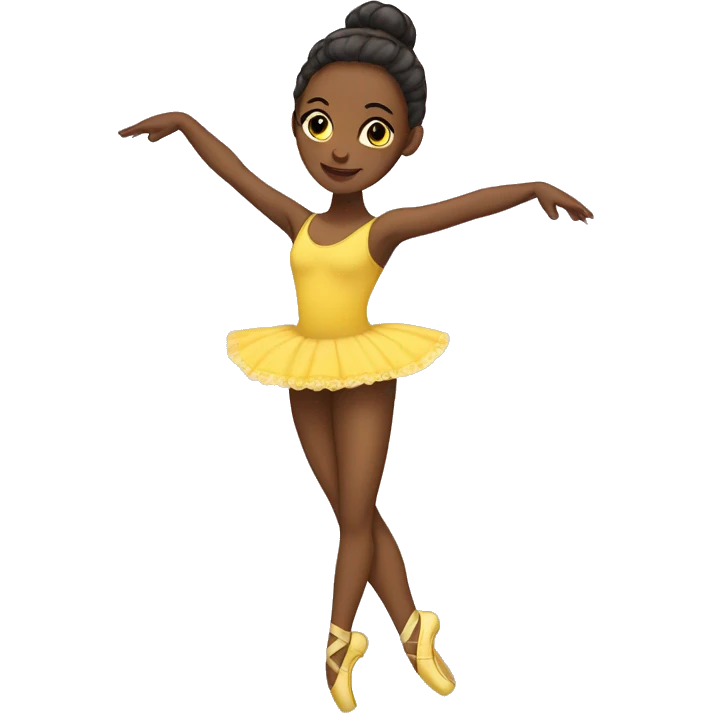two-legged african american ballerina with yellow leotard emoji