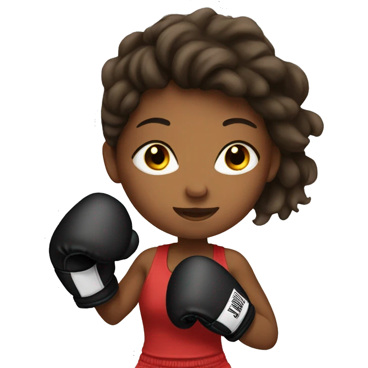 Brown skin girl boxing  emoji