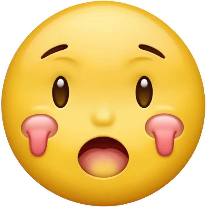 Yellow emoji drooling half asleep emoji