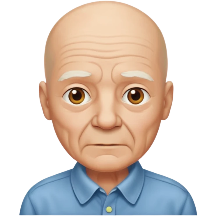 bald elderly with shirt emoji