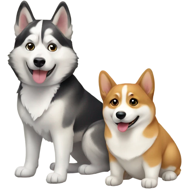 Husky and Corgi emoji