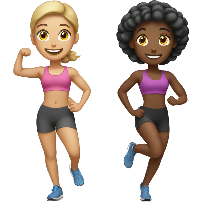 Two girls working out emoji