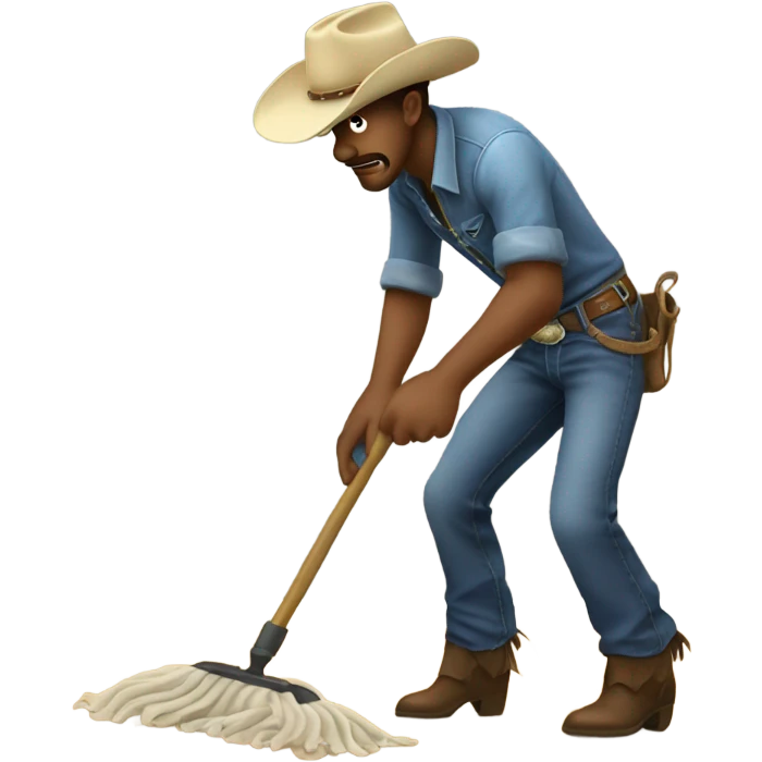 Cowboy mopping the floor emoji