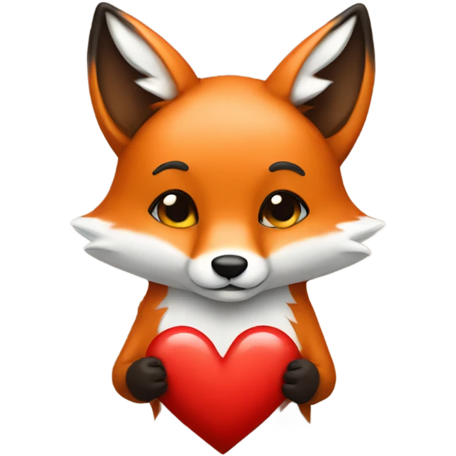 fox with a heart in his hands emoji