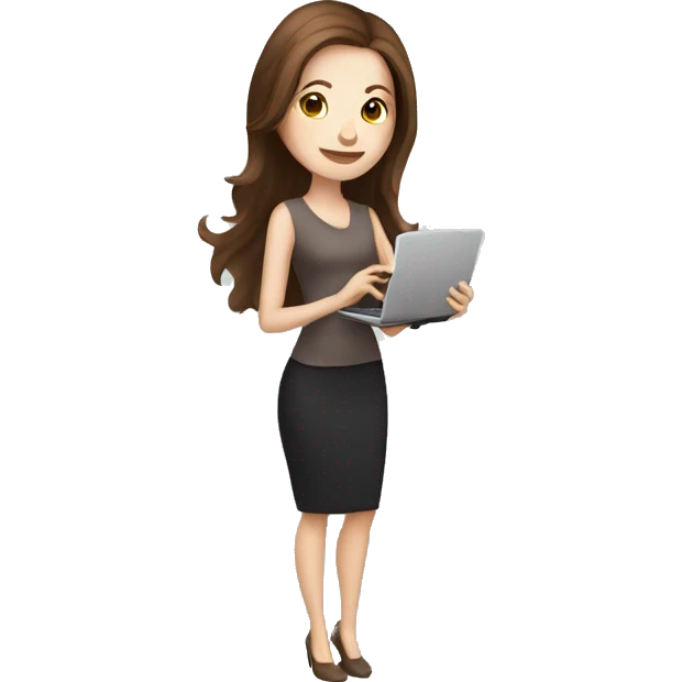 woman with brown hair and pale skin juggling with coffee cups and mini laptops emoji
