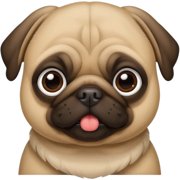 Pug fofo com pote de ração sem nada dentro emoji