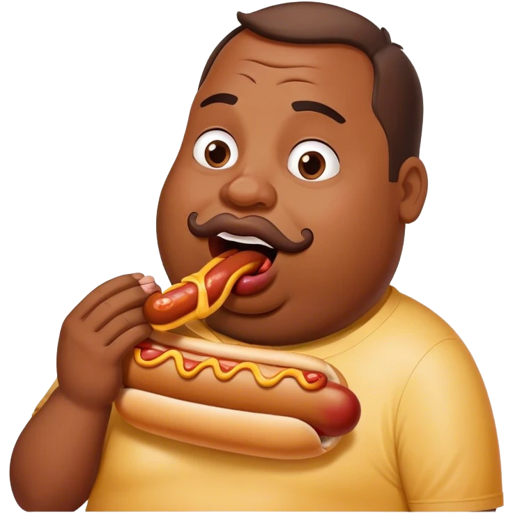 Fat man licking mayo hotdog  emoji