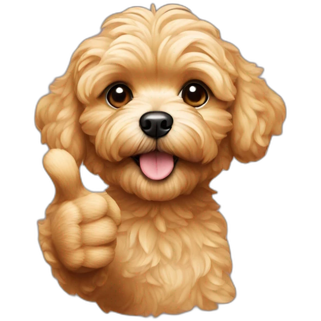 golden maltipoo hand - thumb up emoji
