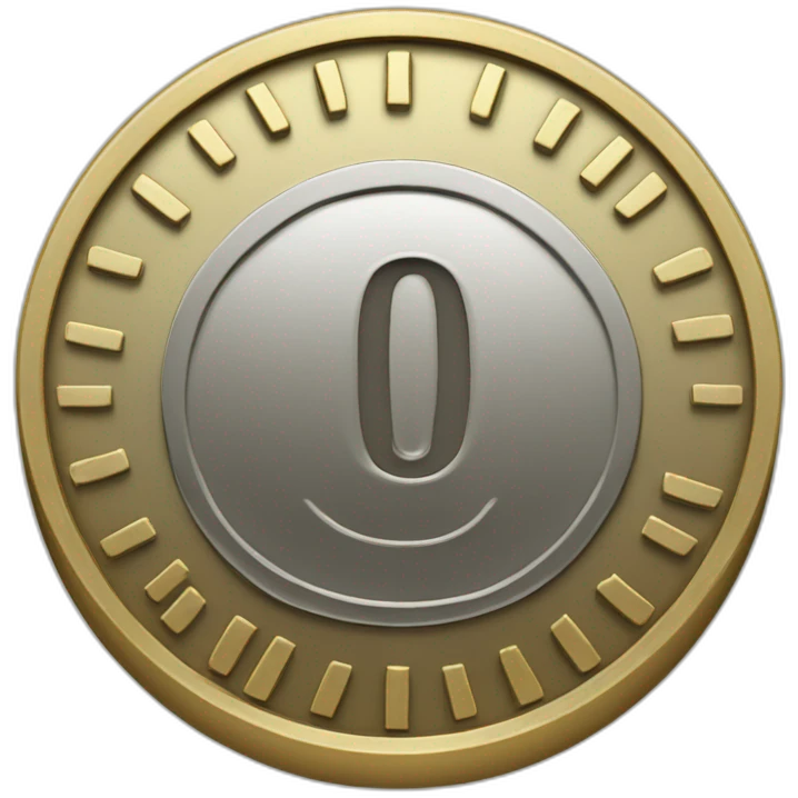 a coin with 0 label and percentage sign emoji
